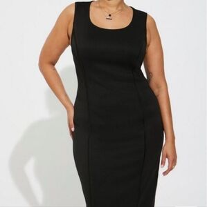 Torrid Midi Studio Cupro Sleeveless BodyCon Black Cocktail Dress Size 2X